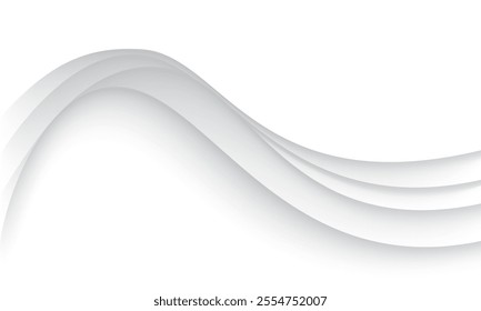 Abstract white paper cut grey shadow background vector illustration.
