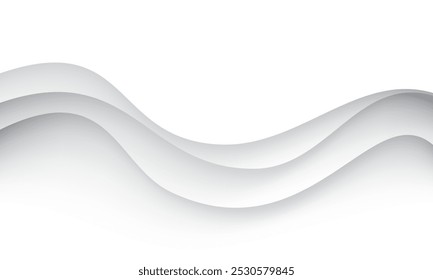 Papel branco abstrato recortar estilo curva sombra sobreposição fundo vetor ilustração.