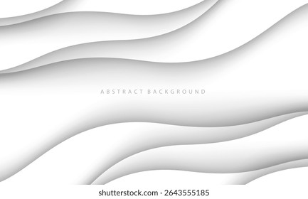 La curva de onda de corte de papel blanco Abstractas se superpone a la Ilustración vectorial de textura de fondo.