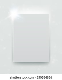Abstract white paper frame. Banner or conceptual photo frame. Vector illustration