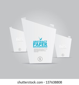 Abstract white paper origami background. Vector origami Speech bubble. Vector abstract origami background for website or cover design. White stylish brochure for text and advertising.