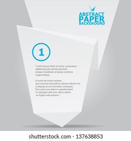 Fondo abstracto de origami de papel blanco. Burbuja de discurso del origami vectorial. Antecedentes de origami abstracto vectorial para el diseño de portadas o sitios web. Folleto elegante en blanco para texto y publicidad.