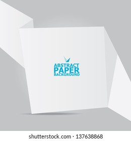 Abstract white paper origami background. Vector origami Speech bubble. Vector abstract origami background for website or cover design. White stylish brochure for text and advertising.