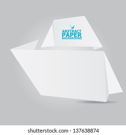 Abstract white paper origami background. Vector origami Speech bubble. Vector abstract origami background for website or cover design. White stylish brochure for text and advertising.