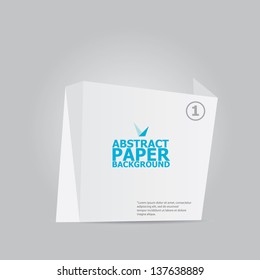 Abstract white paper origami background. Vector origami Speech bubble. Vector abstract origami background for website or cover design. White stylish brochure for text and advertising.