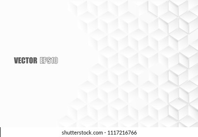 Abstract white paper  patterns geometric background. design with light and shadow .Vector
