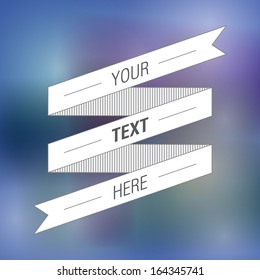 Abstract white paper ribbon banner design with your text and shiny background  Eps 10 vector illustration 