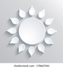 Abstract white paper sun, vector illustration