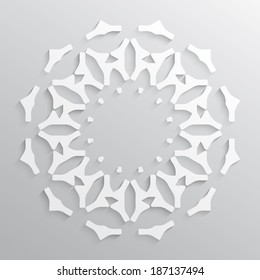 Abstract white paper symbol  with shadow.