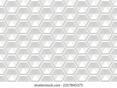 Abstrakte weißpapiere Textur mit sechseckiger Form, geometrischer nahtloser Hintergrund im 3D-Papierkunst-Stil, kann im Web, Cover, Poster oder Buchdesign verwendet werden. Vektorgrafik.