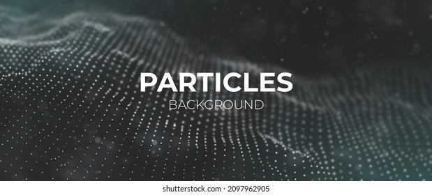 Abstract white particle background. Flow wave with dot landscape. Digital data structure. Future mesh or sound grid. Pattern point visualization. Technology vector illustration.