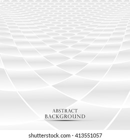 Abstract white perspective shapes background.