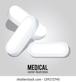 abstract white pills on special gray background
