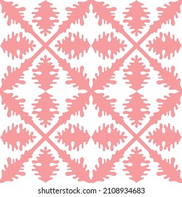 Abstract white and pink background with floral hand drawn ornament. Geometric seamless pattern for wallpaper, web page, textures, fabric, textile. Decorative vector illustration.