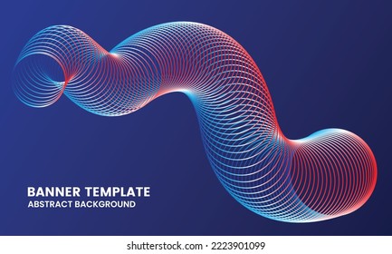 Abstract white pink and blue line background illustration template