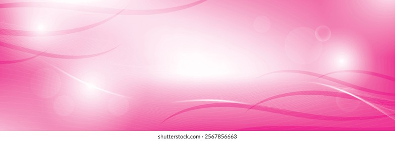 Abstract  white and pink color, modern design stripes background with curve lines and bokeh light pattern. Vector illustration.