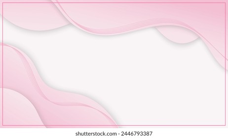 Abstractas color blanco y rosa de forma fluida sobre fondo. Ilustración gráfica Vector.