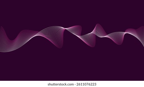 Abstract white and pink gradient backdrop technology background with flowing dynamic wave lines. Abstract modern technology background with energy wavy smooth lines blend and particles data flow.