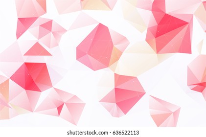 Abstract white pink polygon background