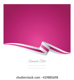 Abstract white pink ribbon vector