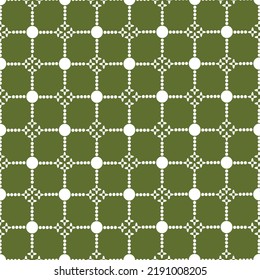 Abstract white polka dot vector illustration on pastel light green background.