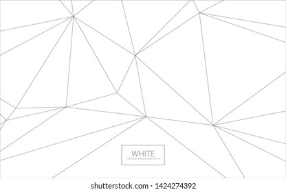Abstract white polygon background, Abstract polygonal network science background with connecting dots and lines