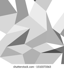 Abstract white polygon background. Triangular low polygon, mosaic pattern background.
