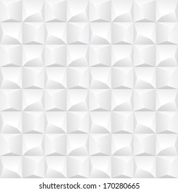 Abstract white polygonal seamless background with 3D effect