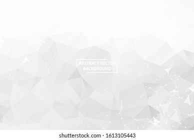 Abstract White Polygonal Space Background with Connecting Dots and Lines.  Connection structure. Vector science Futuristic HUD background.