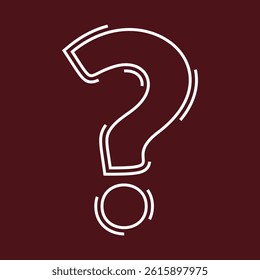 Abstract White Question Mark on Dark Red Background