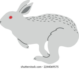 Abstract white rabbit running vector art