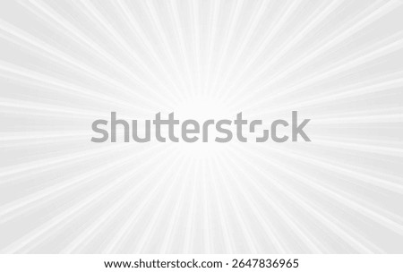 Abstract white radial burst background with sunbeam lines radiating from center. Perfect for comic effects, retro pop art, dynamic energy themes, or promotional highlights.