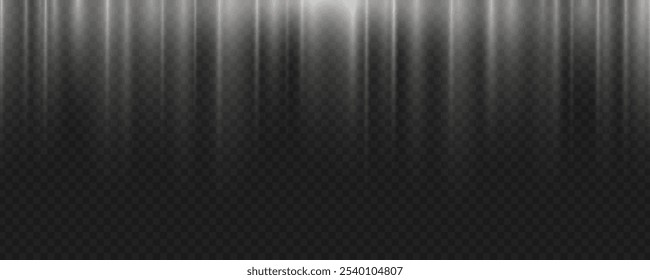 Abstract white rays effect isolated on a dark transparent background. Magical bright dynamic beams. Vector illustration. EPS 10