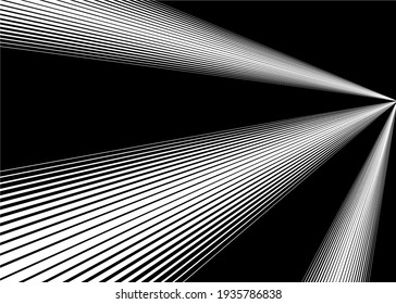 Abstract white rays of light on a black background. Modern vector background