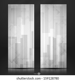 Abstract White Rectangle Shapes Banner. Vector Illustration. Eps 10.