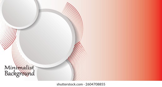 Abstract white and red background with red circle lines. Digital future technology concept modern. vector illustration.