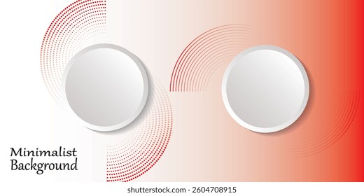 Abstract white and red background with red circle lines. Digital future technology concept modern. vector illustration.