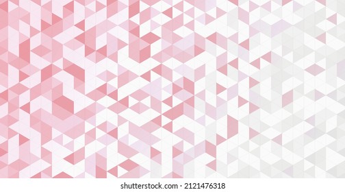 Abstract white and red background, many triangles - Vector illustration