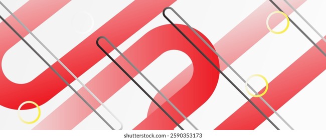 Abstract white red background. Minimal geometric white light background abstract design. EPS 10.