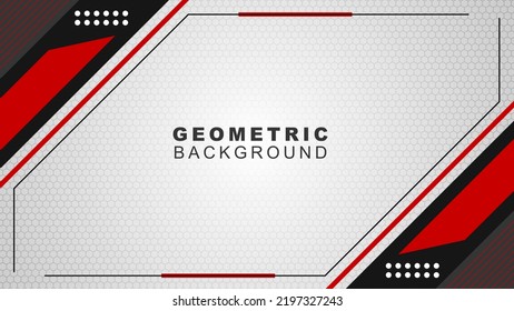 Geometrischer Hintergrund auf rotem und schwarzem Hintergrund mit Musterstil, Hintergrund für Offline-Streaming, Werbung, Banner und andere