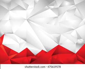 Abstract White & Red Polygon Background