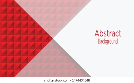 Abstract white and red pyramid texture. 3D paper art style vector backgrounds can be used in cover designs, book designs, posters, leaflets, CD covers, website backgrounds, or advertisements.