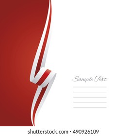 Abstract white red ribbon left side brochure vector