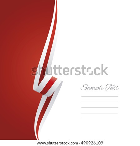 Abstract white red ribbon left side brochure vector