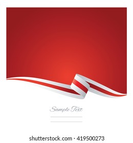 Abstract white red ribbon vector