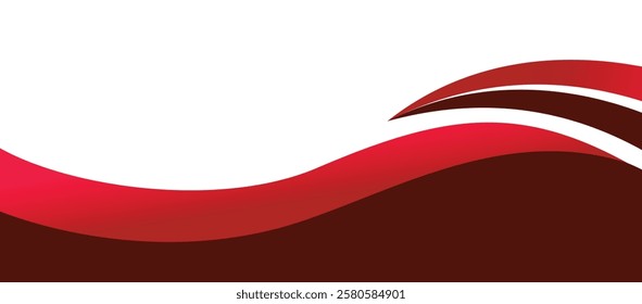 Abstract white and Red Wave Background