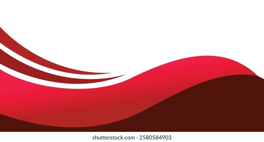 Abstract white and Red Wave Background