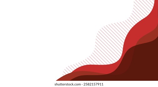 Abstract white and Red Wave Background