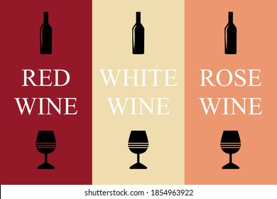 Abstract white, rose and red white vector background for print with bottle and glass