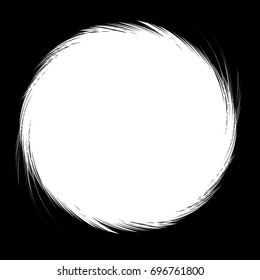 Abstract White Round Frame on Black Background Vector Illustration